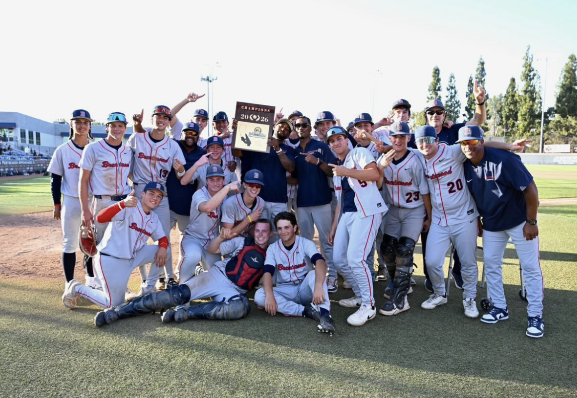 Team celebrating the 2026 CIF Championship with the trophy plaque